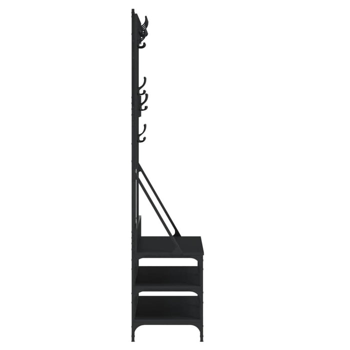 Suport de haine cu raft de pantofi, negru, 100x40x184 cm - WALTI WALTI