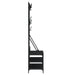 Suport de haine cu raft de pantofi, negru, 100x40x184 cm - WALTI WALTI