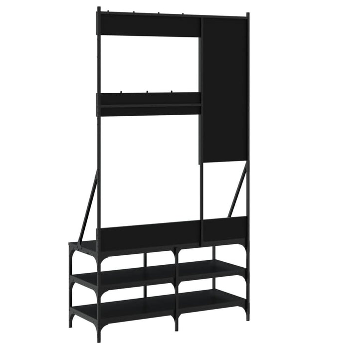 Suport de haine cu raft de pantofi, negru, 100x40x184 cm - WALTI WALTI