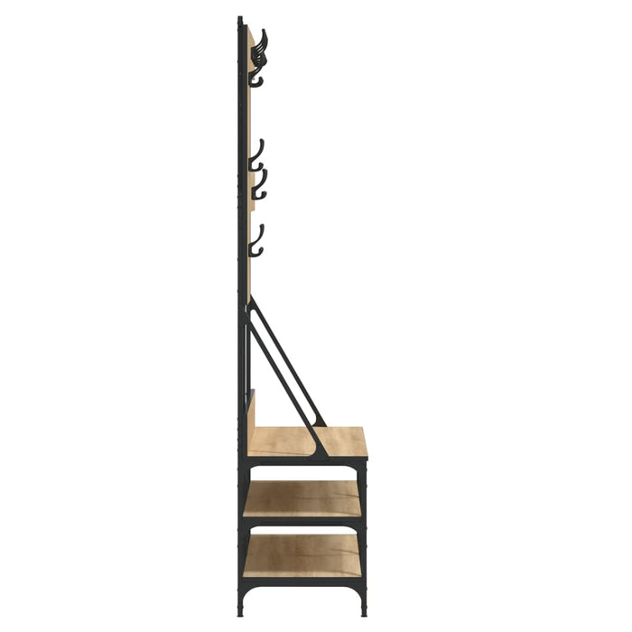 Suport de haine cu raft pantofi, stejar sonoma, 100x40x184 cm WALTI