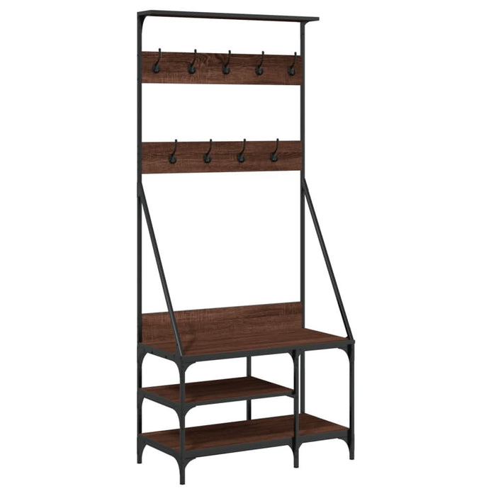 Suport de haine cu raft pantofi, stejar maro, 80x40x184 cm - WALTI WALTI