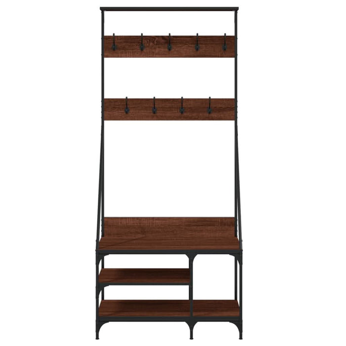 Suport de haine cu raft pantofi, stejar maro, 80x40x184 cm - WALTI WALTI