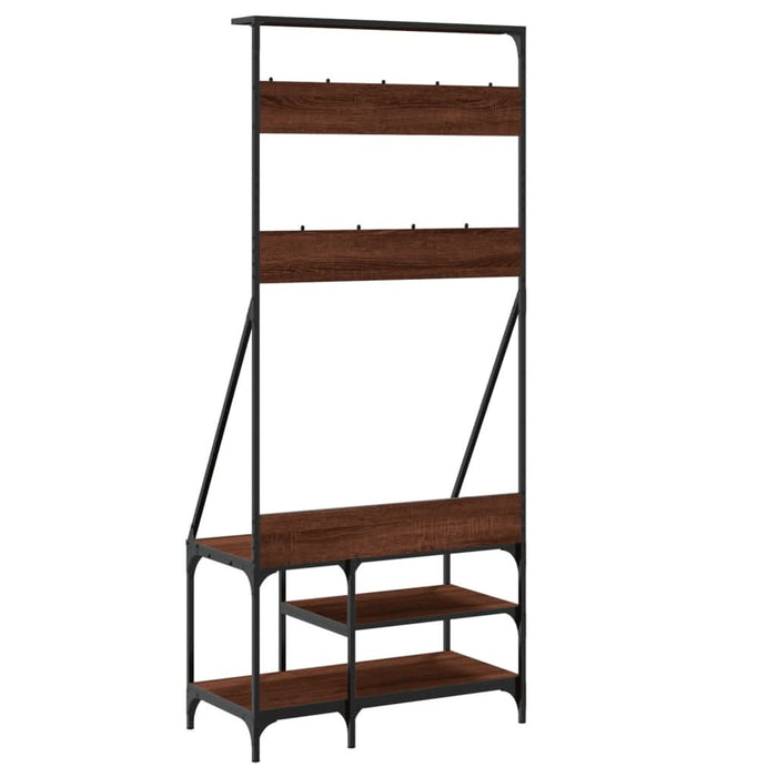 Suport de haine cu raft pantofi, stejar maro, 80x40x184 cm - WALTI WALTI