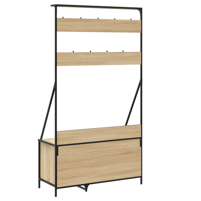 Suport de haine cu raft pantofi, stejar sonoma, 100x41x184 cm - WALTI WALTI