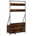 Suport de haine cu raft de pantofi stejar fumuriu 100x41x184 cm - WALTI WALTI