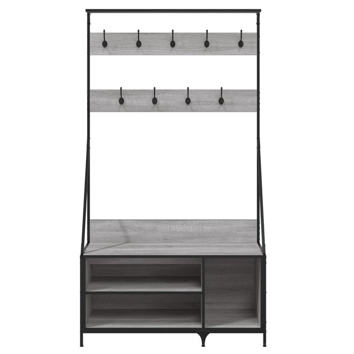 Suport de haine cu raft pantofi, sonoma gri, 100x41x184 cm - WALTI WALTI