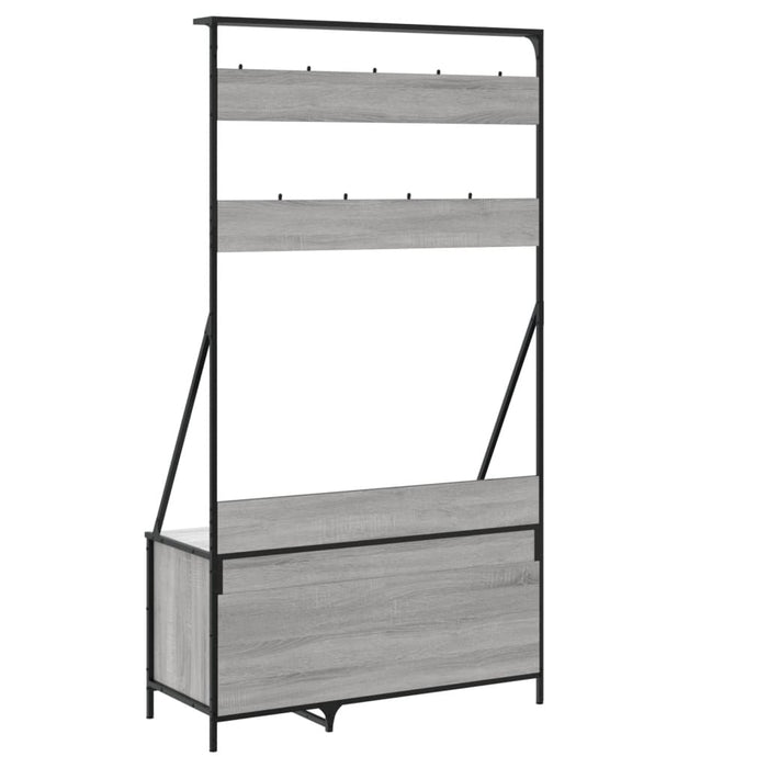 Suport de haine cu raft pantofi, sonoma gri, 100x41x184 cm - WALTI WALTI