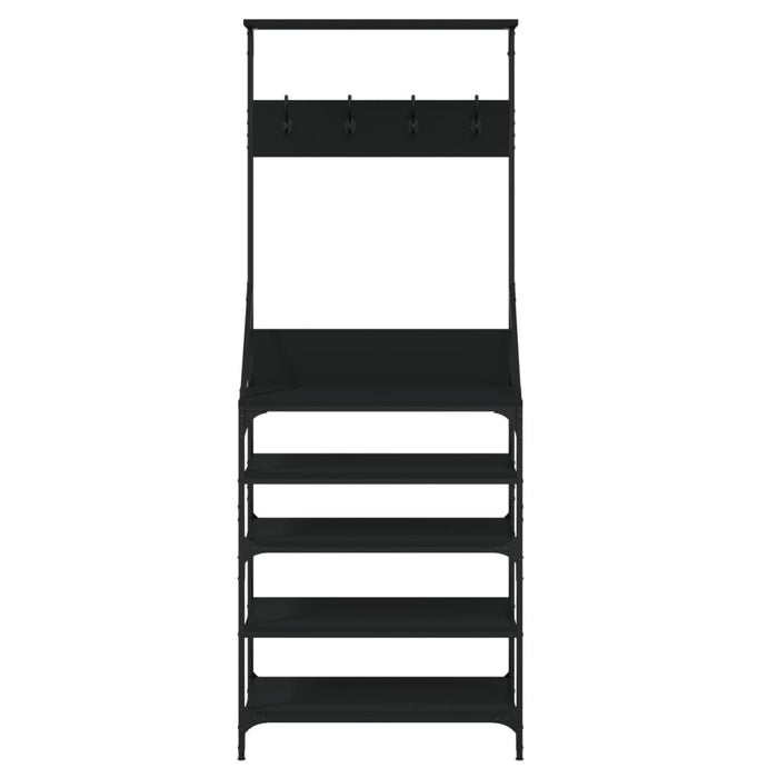 Suport de haine cu raft de pantofi, negru, 70x34x184 cm - WALTI WALTI
