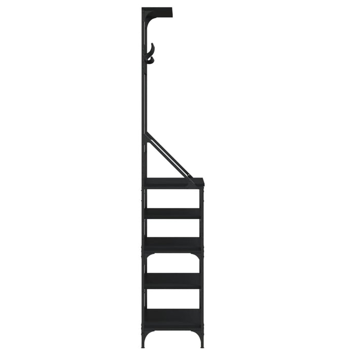 Suport de haine cu raft de pantofi, negru, 70x34x184 cm - WALTI WALTI