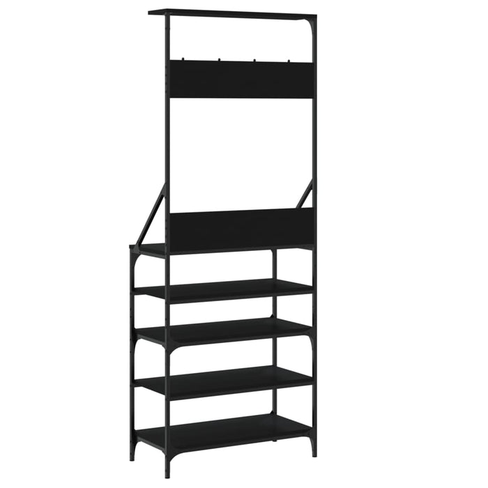 Suport de haine cu raft de pantofi, negru, 70x34x184 cm - WALTI WALTI