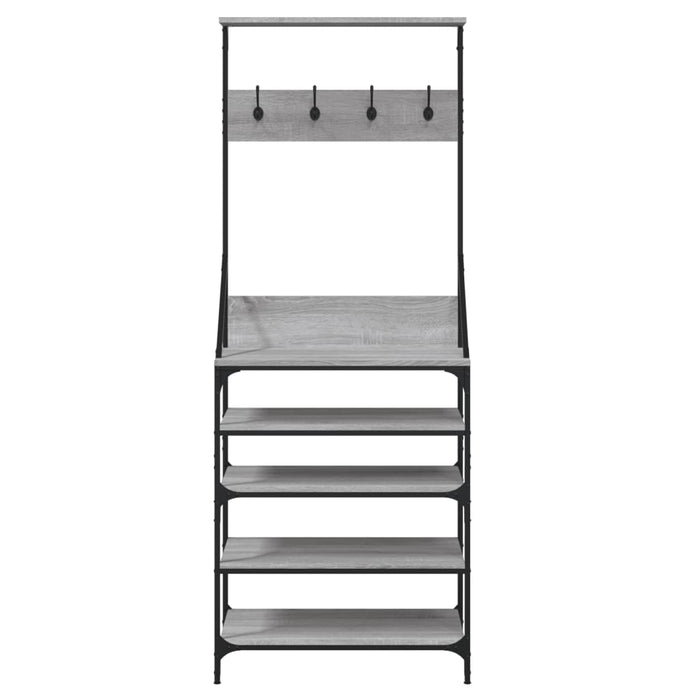 Suport de haine cu raft pantofi, sonoma gri, 70x34x184 cm - WALTI WALTI