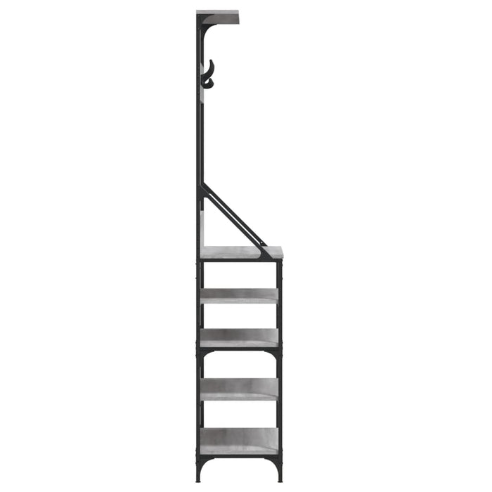 Suport de haine cu raft pantofi, sonoma gri, 70x34x184 cm - WALTI WALTI