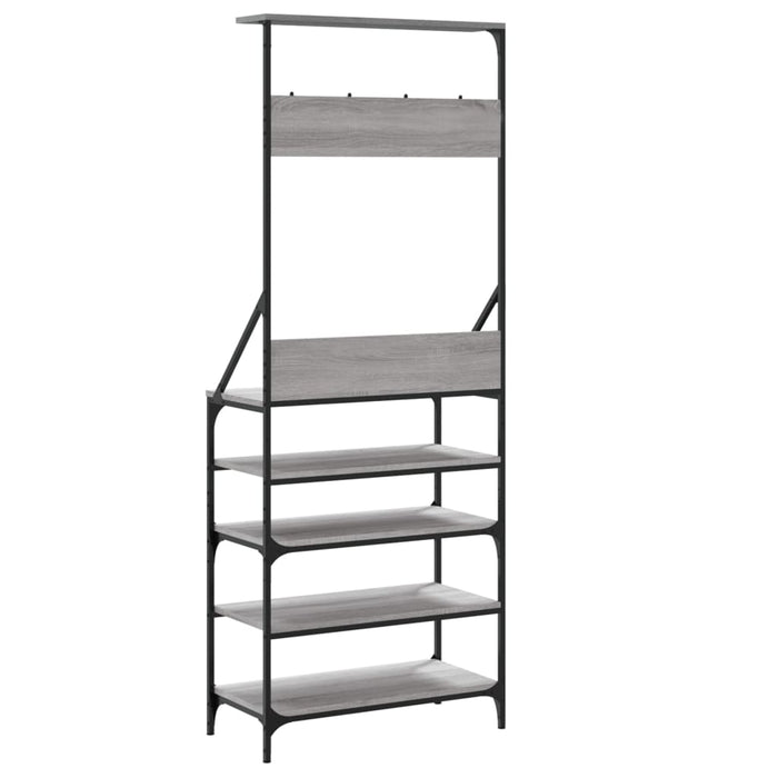 Suport de haine cu raft pantofi, sonoma gri, 70x34x184 cm - WALTI WALTI