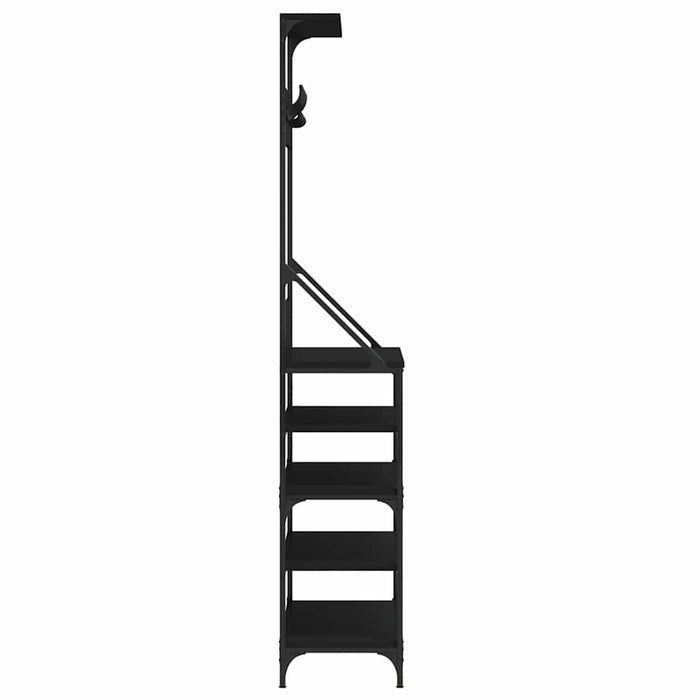 Suport de haine cu raft de pantofi, negru, 90x34x184 cm - WALTI WALTI