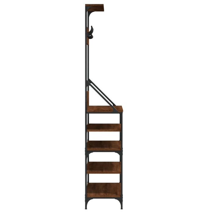 Suport de haine cu raft pantofi, stejar maro, 90x34x184 cm - WALTI WALTI