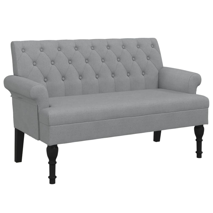 Bancă cu spătar, gri deschis, 120x62x75,5 cm, textil - WALTI WALTI