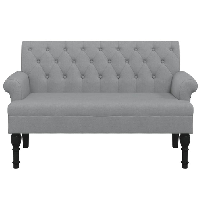 Bancă cu spătar, gri deschis, 120x62x75,5 cm, textil - WALTI WALTI