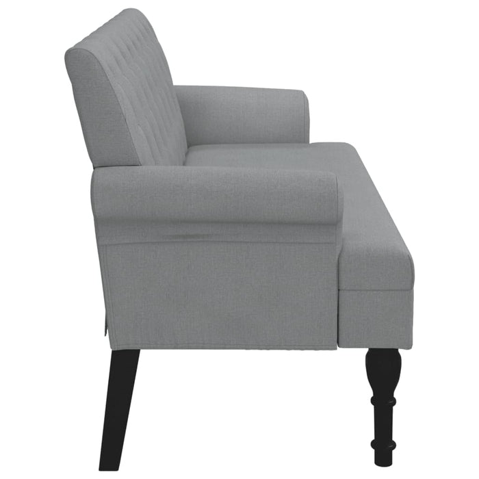 Bancă cu spătar, gri deschis, 120x62x75,5 cm, textil - WALTI WALTI