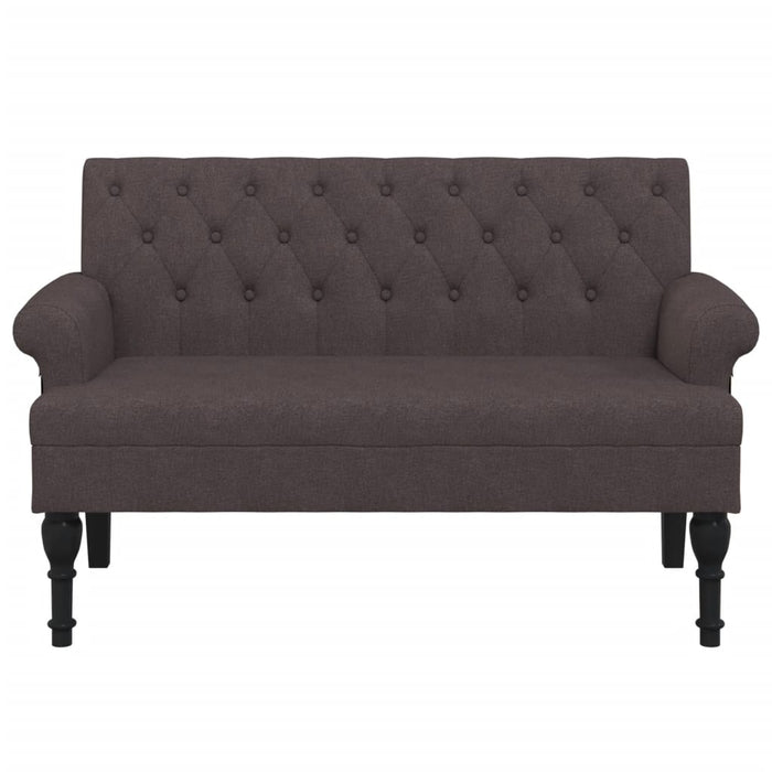 Banchetă cu spătar, maro închis, 120x62x75,5 cm, textil - WALTI WALTI