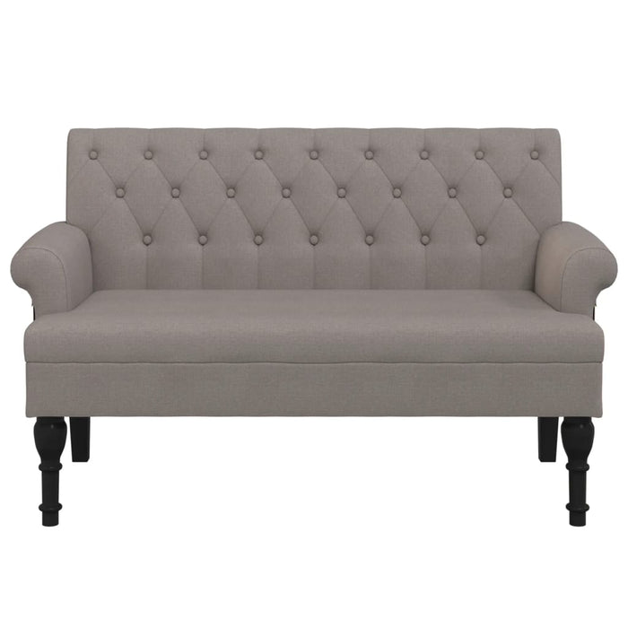 Bancă cu spătar, gri taupe, 120x62x75,5 cm, textil - WALTI WALTI