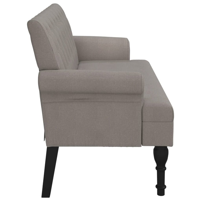 Bancă cu spătar, gri taupe, 120x62x75,5 cm, textil - WALTI WALTI