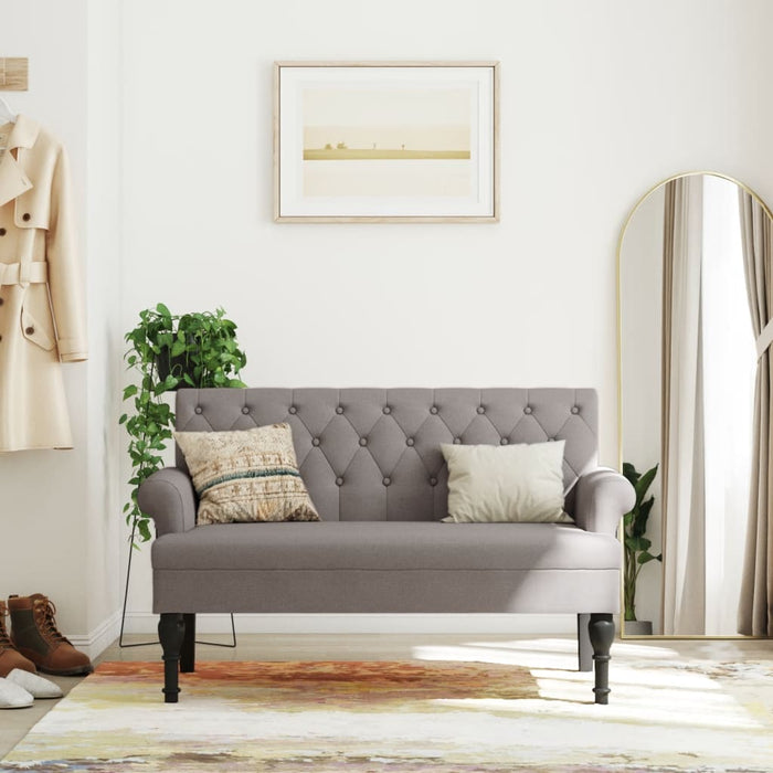 Bancă cu spătar, gri taupe, 120x62x75,5 cm, textil - WALTI WALTI