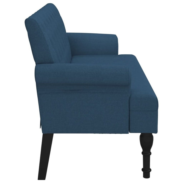 Bancă cu spătar, albastru, 120x62x75,5 cm, textil - WALTI WALTI