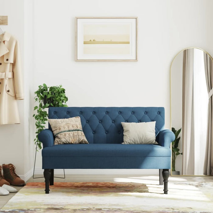 Bancă cu spătar, albastru, 120x62x75,5 cm, textil - WALTI WALTI