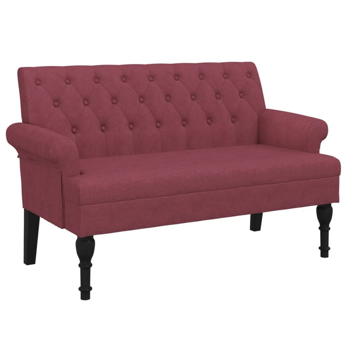 Bancă cu spătar, roșu vin, 120x62x75,5 cm, textil - WALTI WALTI