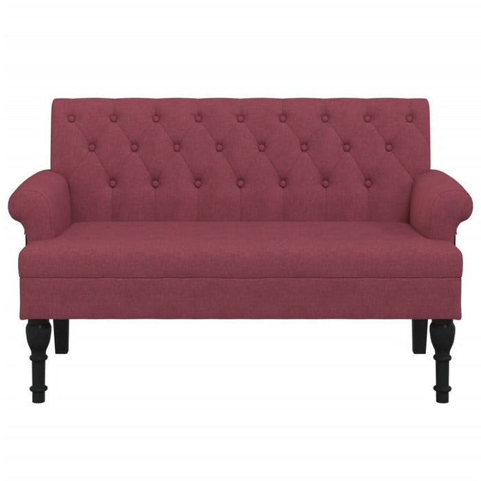 Bancă cu spătar, roșu vin, 120x62x75,5 cm, textil - WALTI WALTI