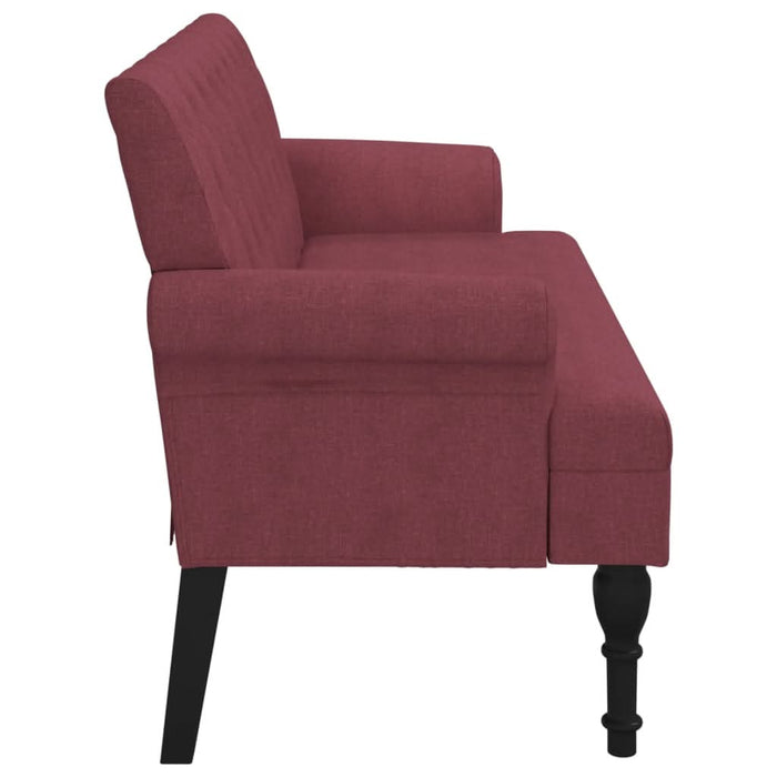 Bancă cu spătar, roșu vin, 120x62x75,5 cm, textil - WALTI WALTI