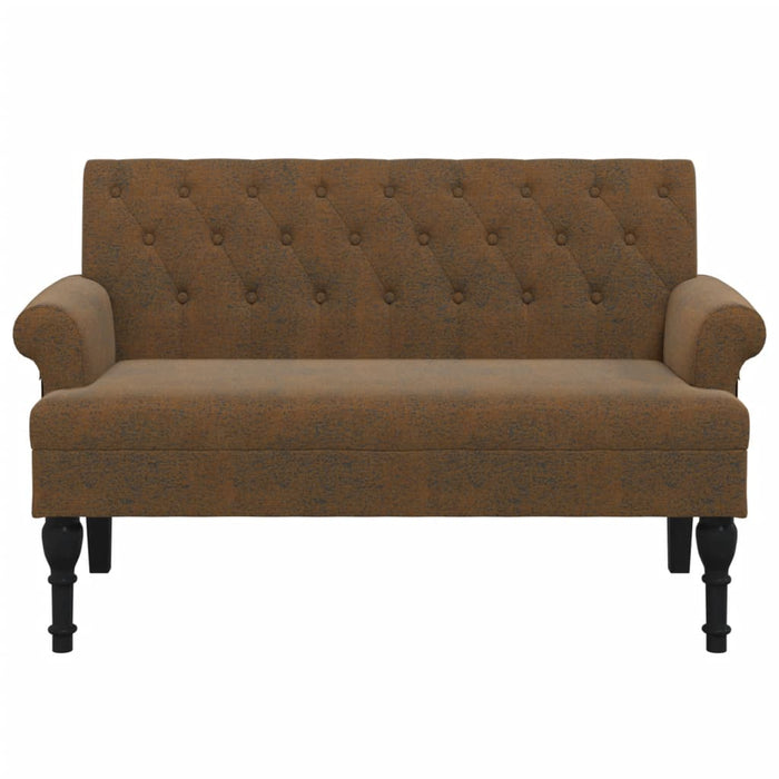 Banchetă cu spătar maro 120x62x75,5 cm piele întoarsă ecologică - WALTI WALTI