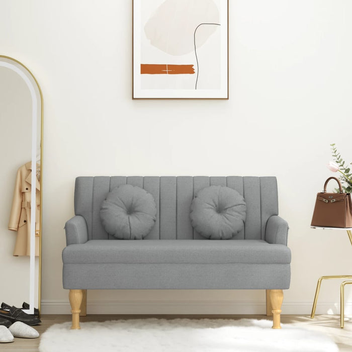 Banchetă cu perne, gri deschis, 113x64,5x75,5 cm, textil - WALTI WALTI