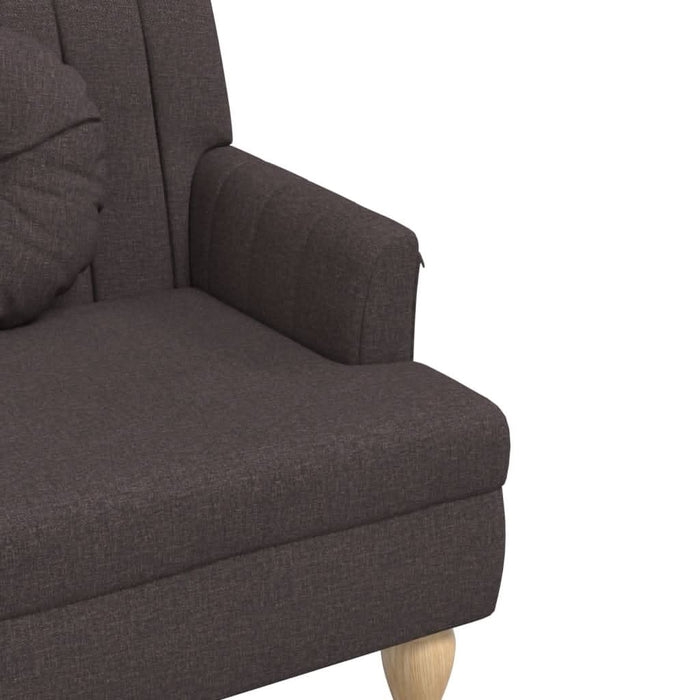 Banchetă cu perne, maro închis, 113x64,5x75,5 cm, textil - WALTI WALTI