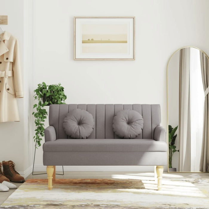 Banchetă cu perne, gri taupe, 113x64,5x75,5 cm, textil - WALTI WALTI