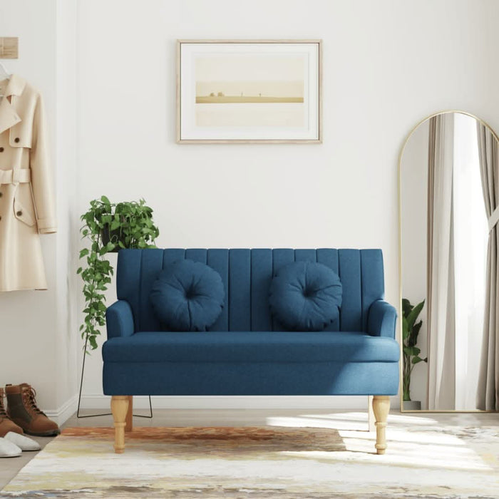 Banchetă cu perne, albastru, 113x64,5x75,5 cm, textil - WALTI WALTI