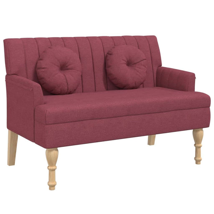 Banchetă cu perne, roșu vin, 113x64,5x75,5 cm, textil - WALTI WALTI