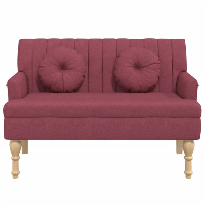 Banchetă cu perne, roșu vin, 113x64,5x75,5 cm, textil - WALTI WALTI