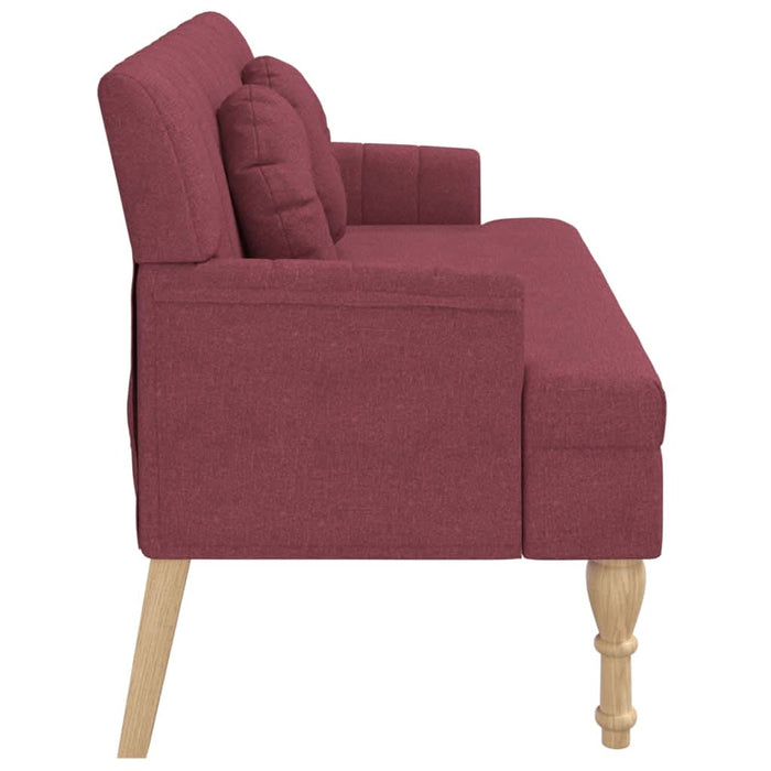Banchetă cu perne, roșu vin, 113x64,5x75,5 cm, textil - WALTI WALTI