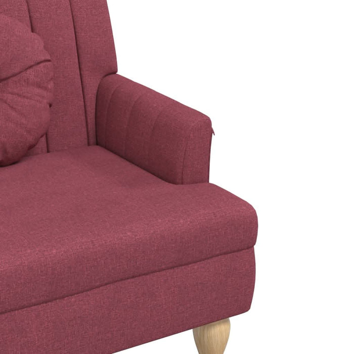 Banchetă cu perne, roșu vin, 113x64,5x75,5 cm, textil - WALTI WALTI