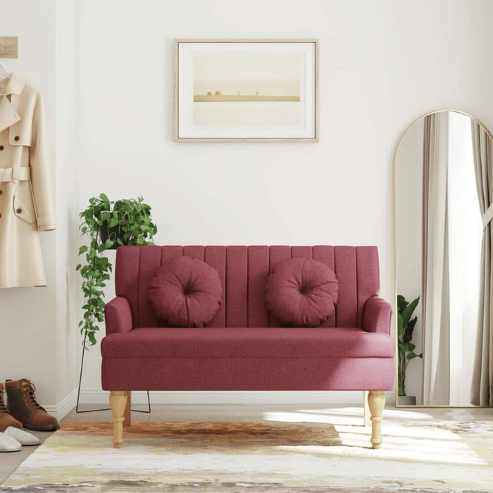 Banchetă cu perne, roșu vin, 113x64,5x75,5 cm, textil - WALTI WALTI