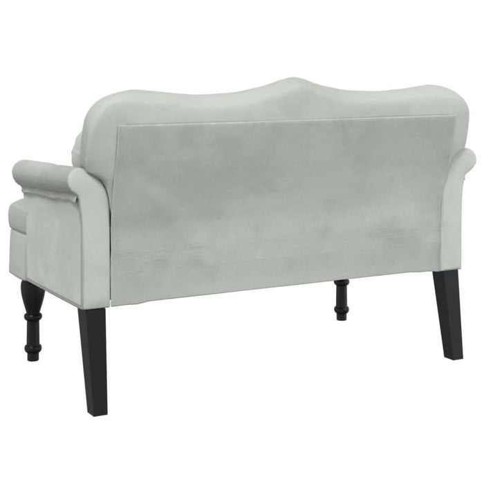 Banchetă cu perne, gri deschis, 120,5x65x75 cm, catifea - WALTI WALTI