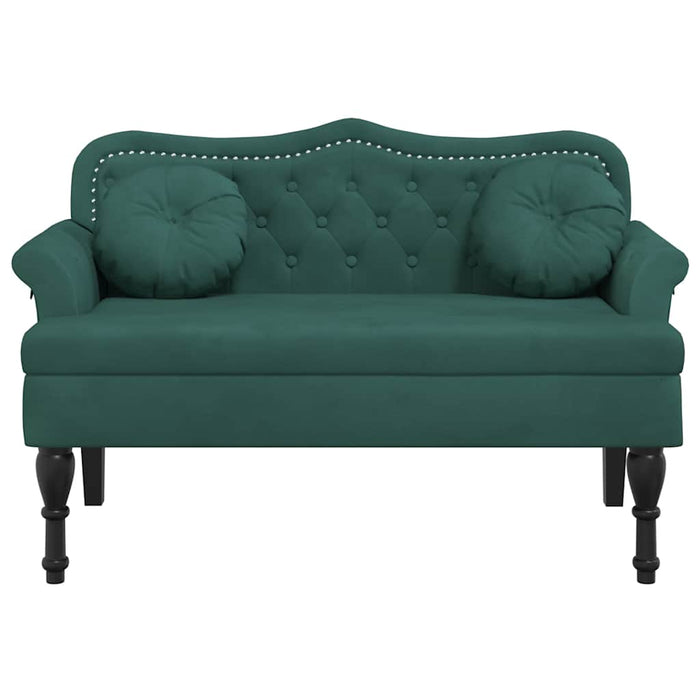 Banchetă cu perne, verde închis, 120,5x65x75 cm, catifea - WALTI WALTI