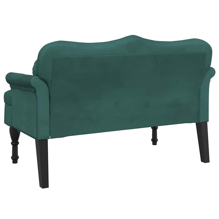 Banchetă cu perne, verde închis, 120,5x65x75 cm, catifea - WALTI WALTI