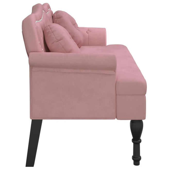 Banchetă cu perne roz, 120,5x65x75 cm, catifea - WALTI WALTI