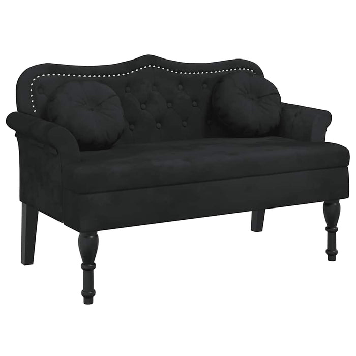 Banchetă cu perne, negru, 120,5x65x75 cm, catifea - WALTI WALTI