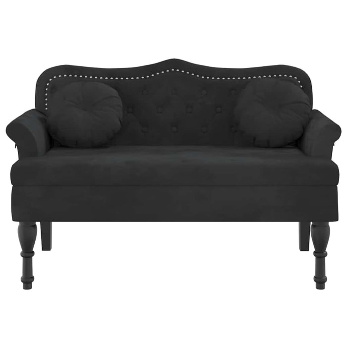 Banchetă cu perne, negru, 120,5x65x75 cm, catifea - WALTI WALTI