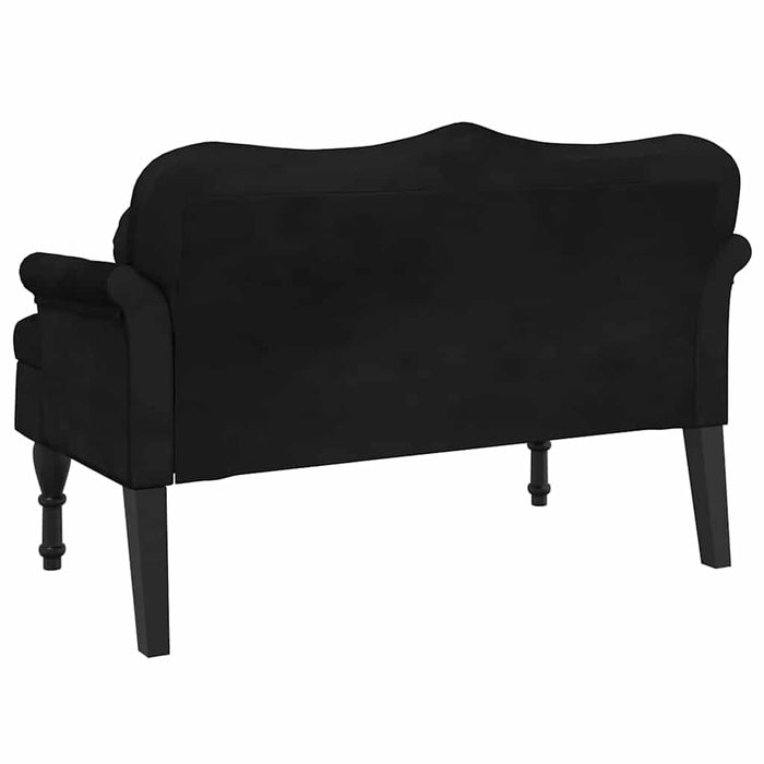Banchetă cu perne, negru, 120,5x65x75 cm, catifea - WALTI WALTI