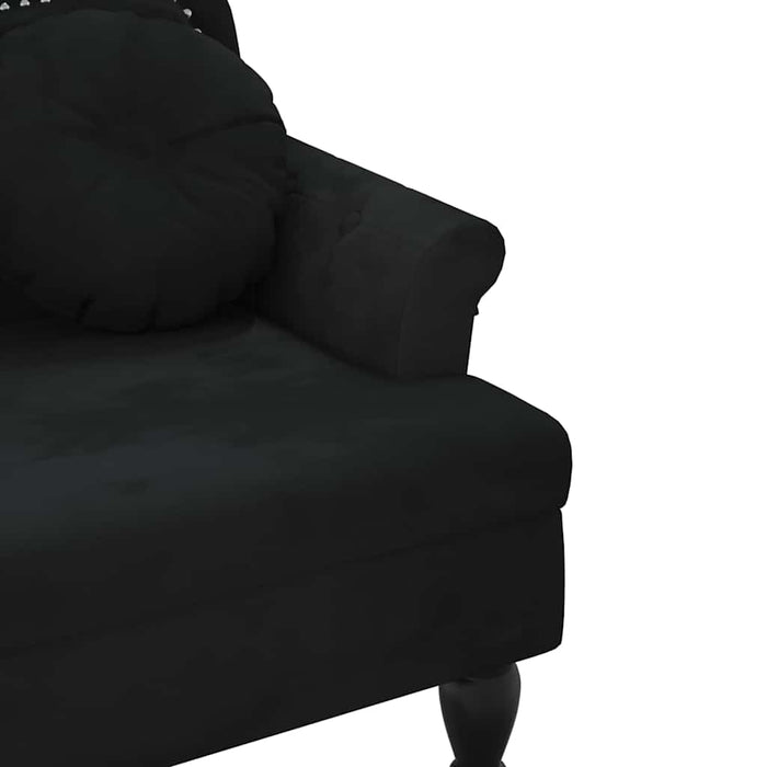 Banchetă cu perne, negru, 120,5x65x75 cm, catifea - WALTI WALTI