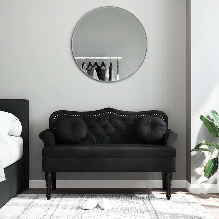 Banchetă cu perne, negru, 120,5x65x75 cm, catifea - WALTI WALTI